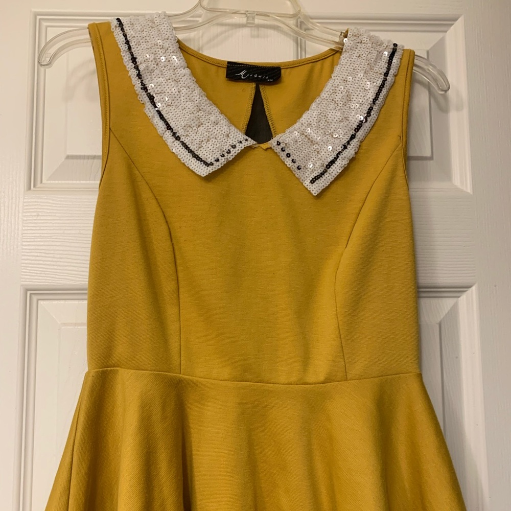 Sequin collar high low shirt